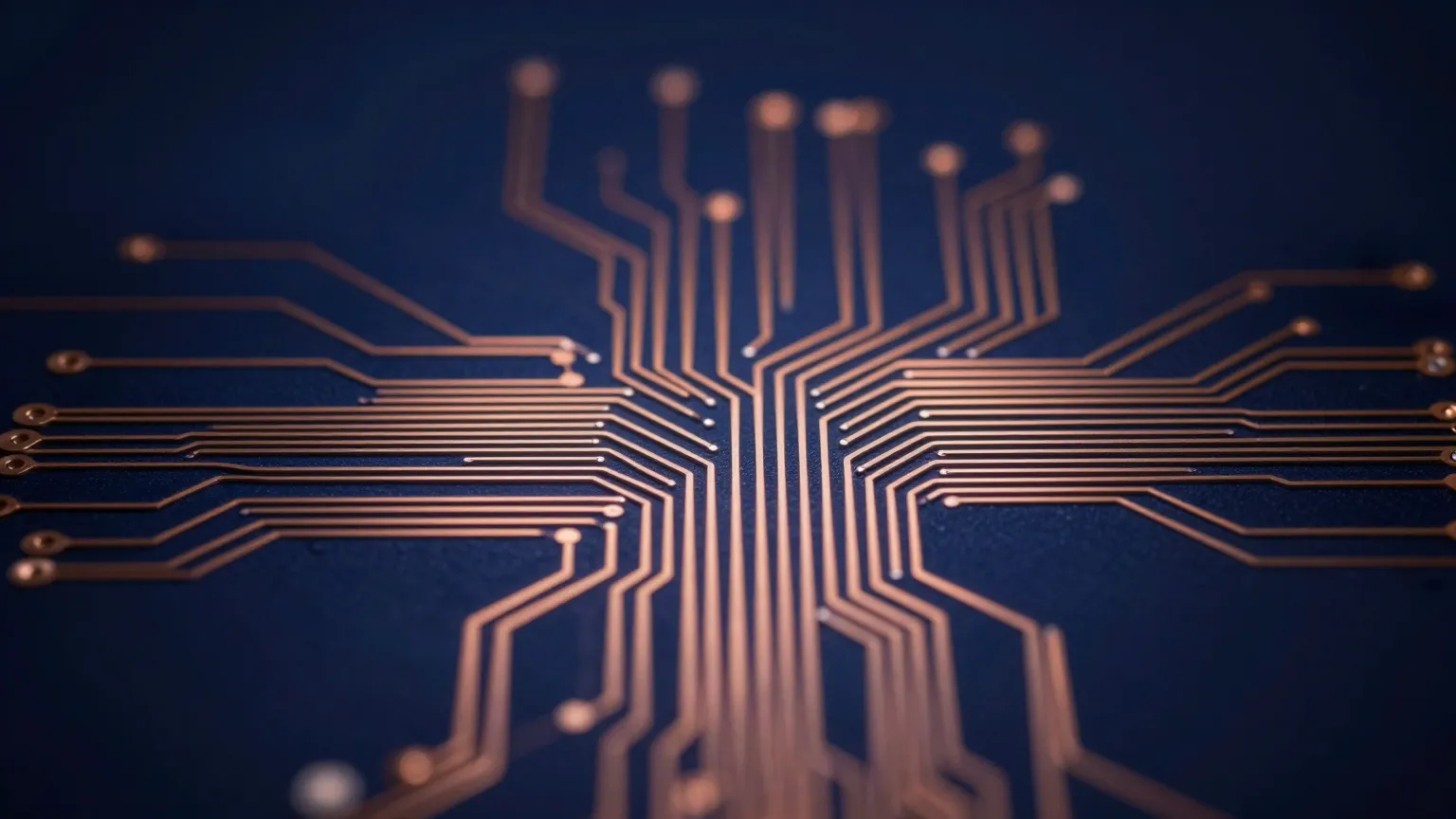 Copper power distribution traces on a circuit board